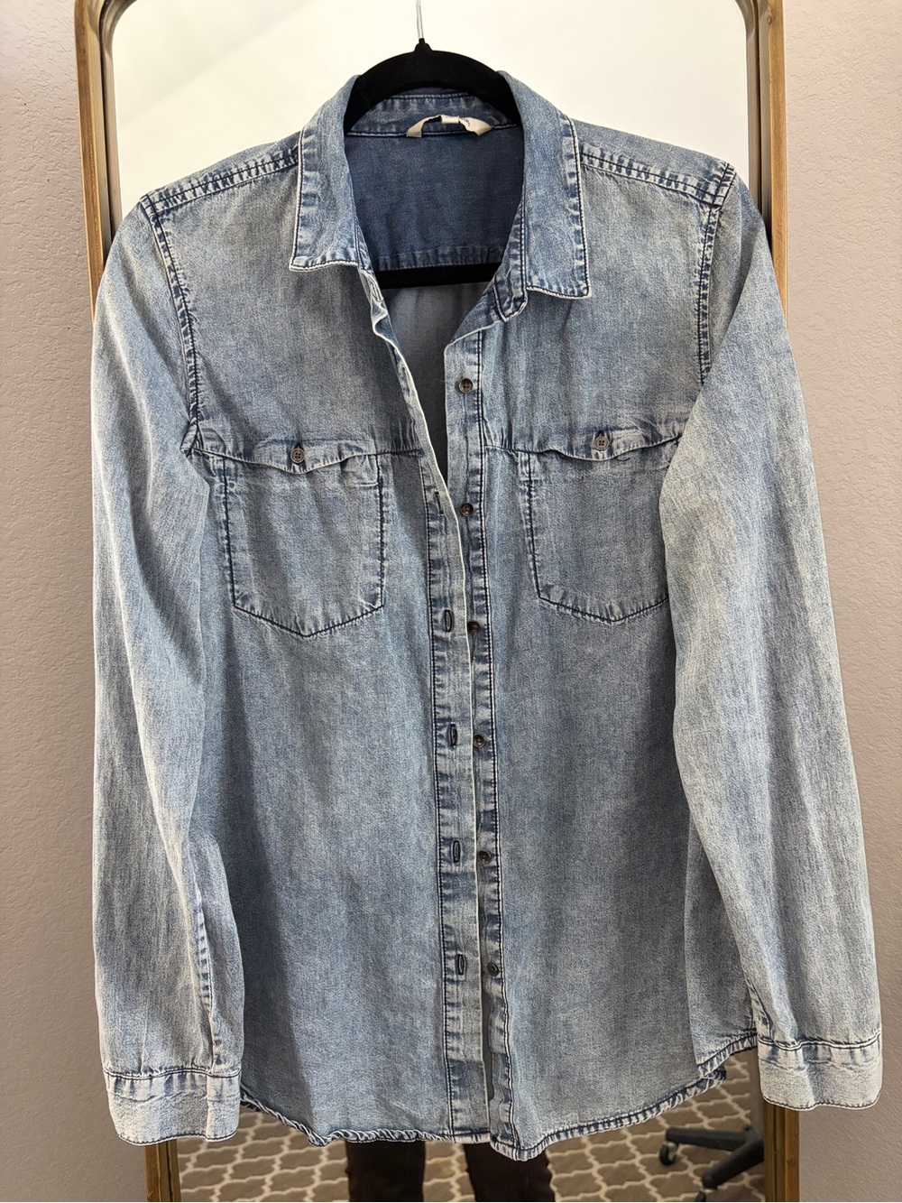 Calvin Klein Jeans Light Wash Denim Button-Up Shirt